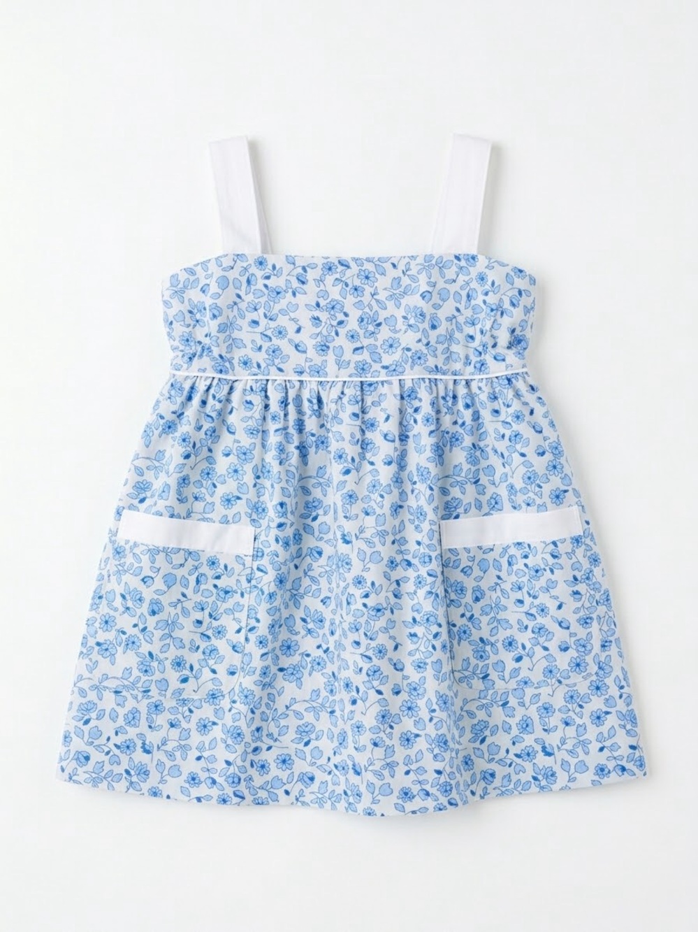 The Beaufort Bonnet Company Floral Millie Day Dress Blue Size 2T